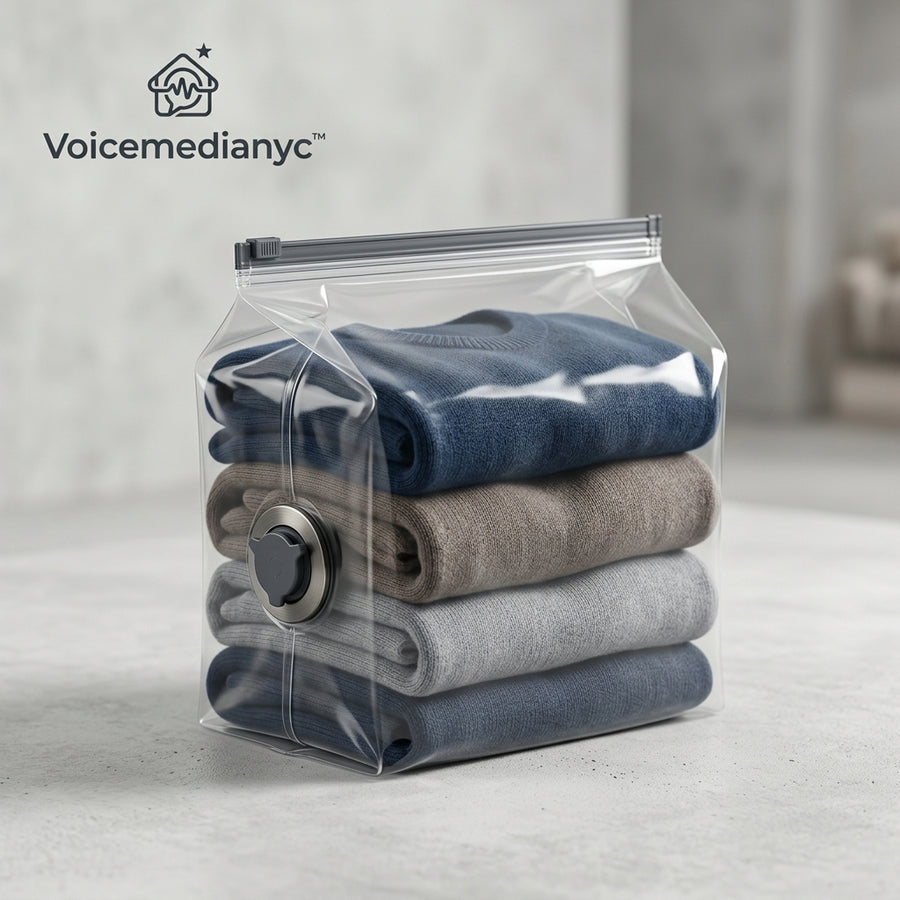 Voicemedianyc™ ClearFold Compression Storage Bag